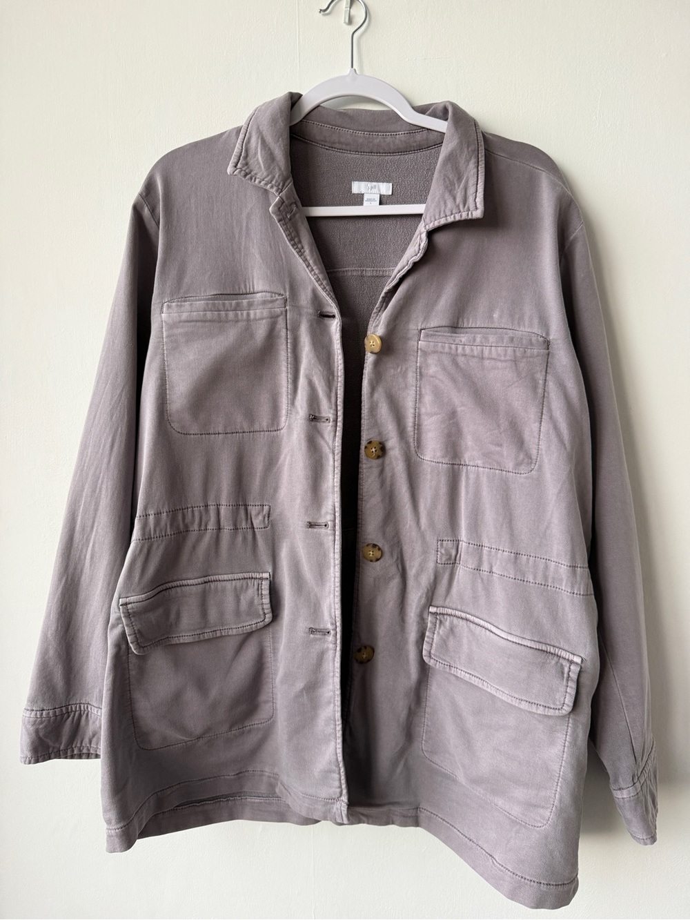 J. Jill Gray/Purple/Taupe Utility Jacket Women’s Large